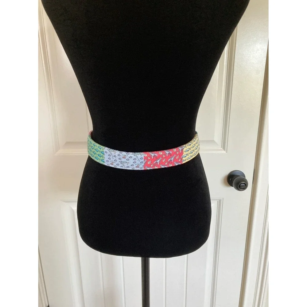 Vineyard Vines‎ Shep & Ian Multicolor Golf Patchwork Fabric Cloth Belt Size M